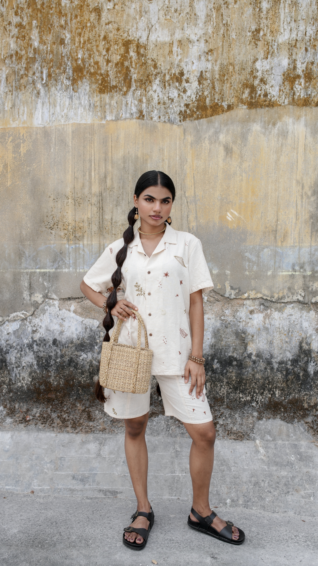 Hand Embroidered Unisex All Over Spices Handloom Shirt.