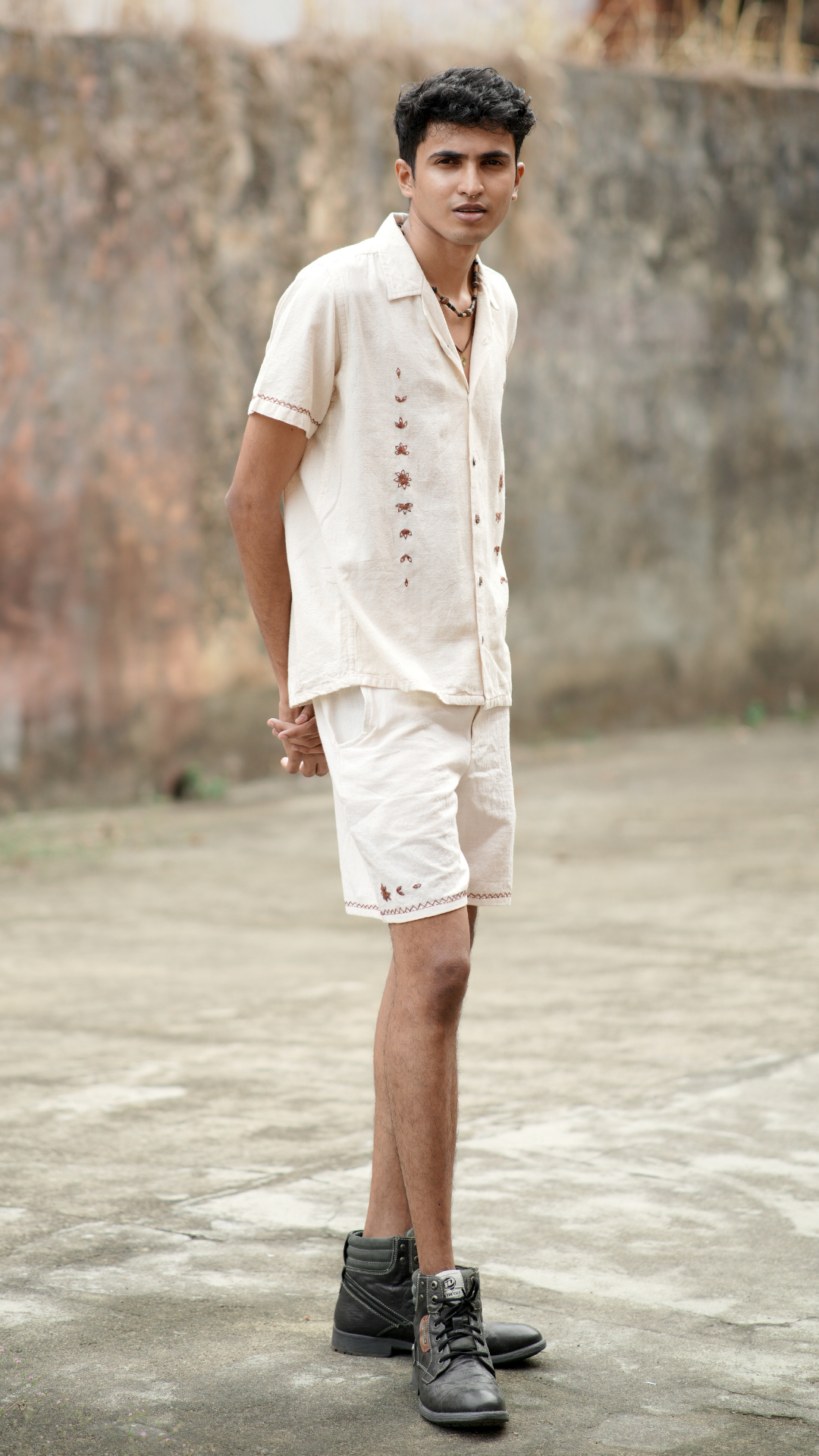 Hand Embroidered Star Anise Minimal Short