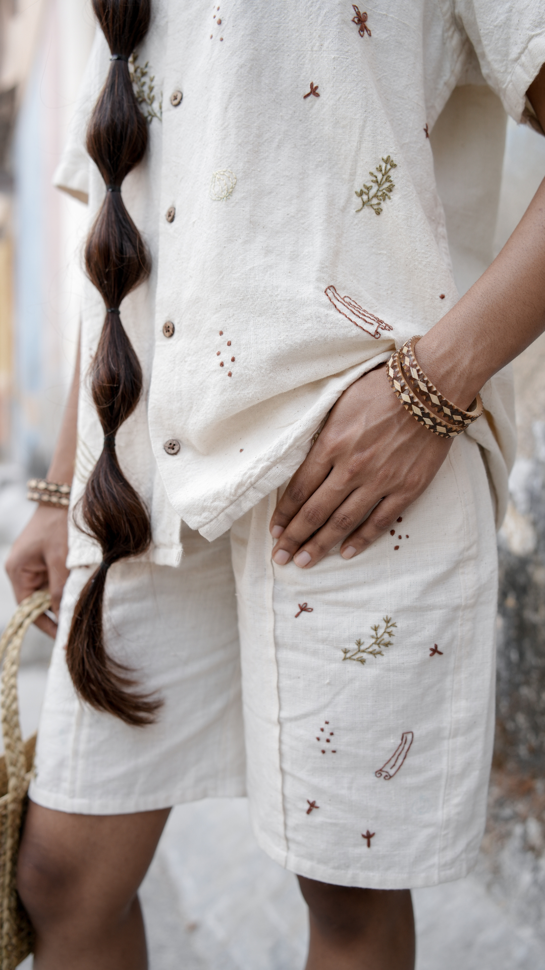 Hand Embroidered Unisex All Over Spices Handloom Shorts