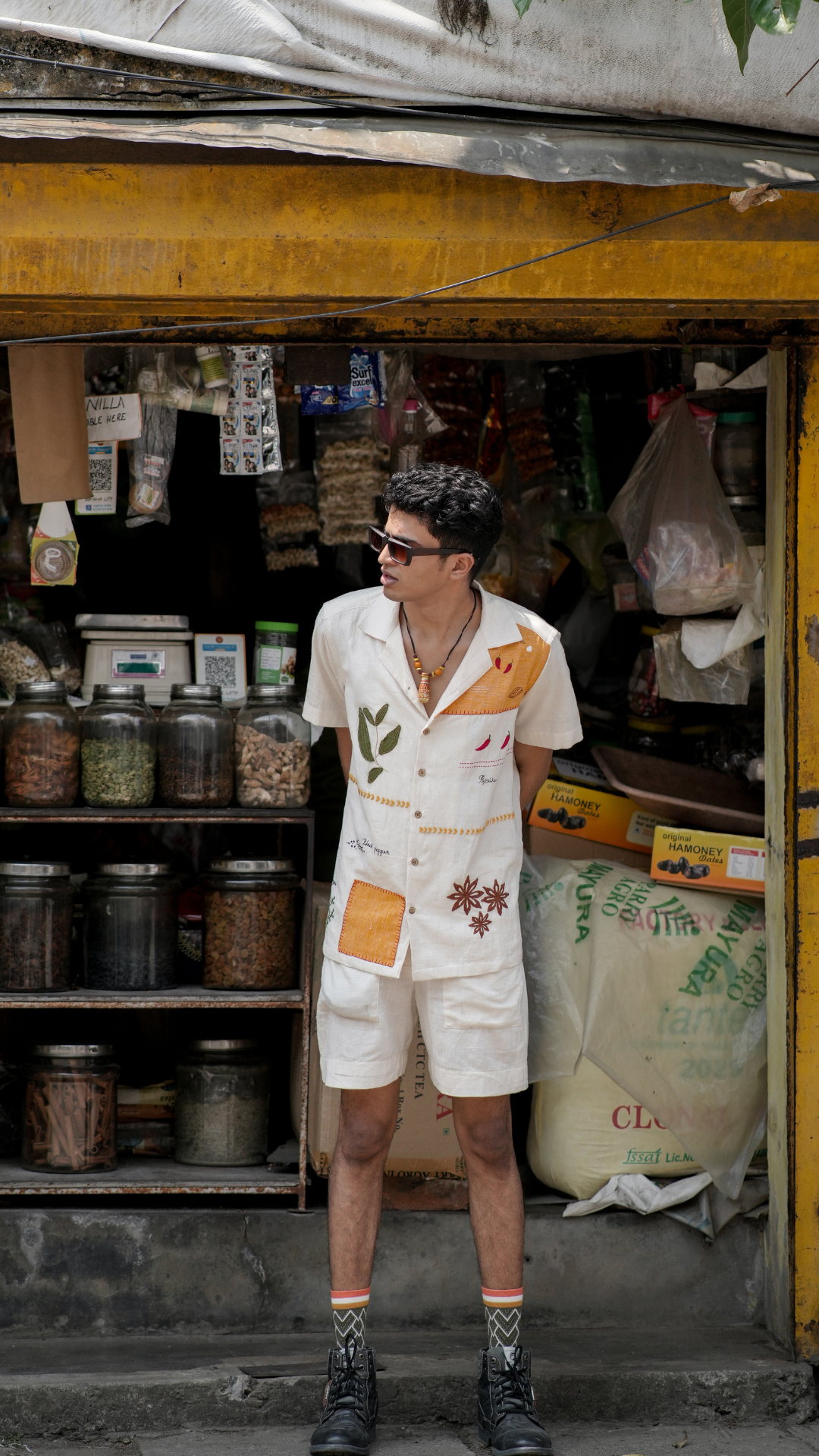 Hand Embroidered Kerala Spice Trail Patch Handloom Unisex Shirt