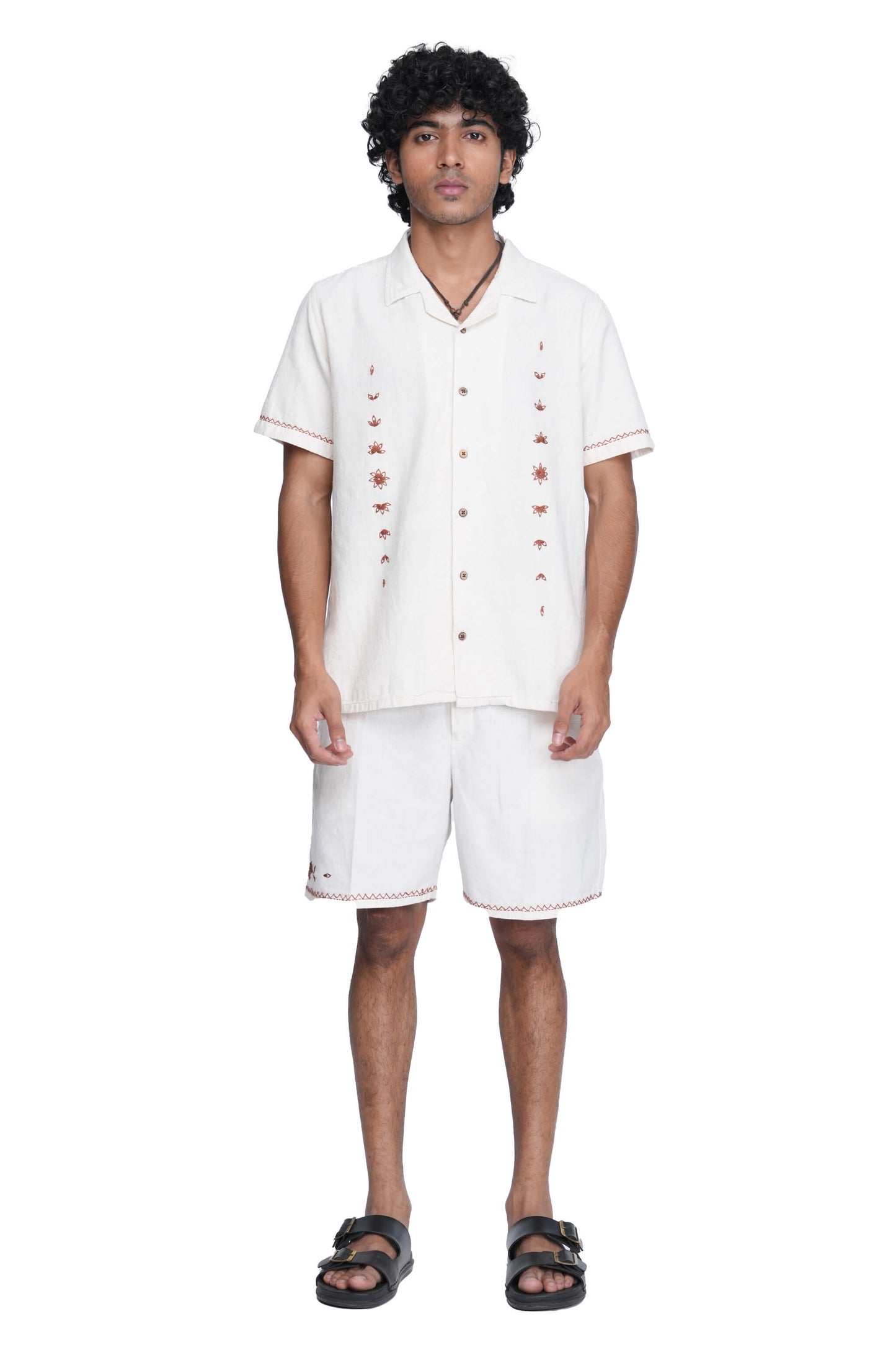 Hand Embroidered Star Anise Minimal Shirt