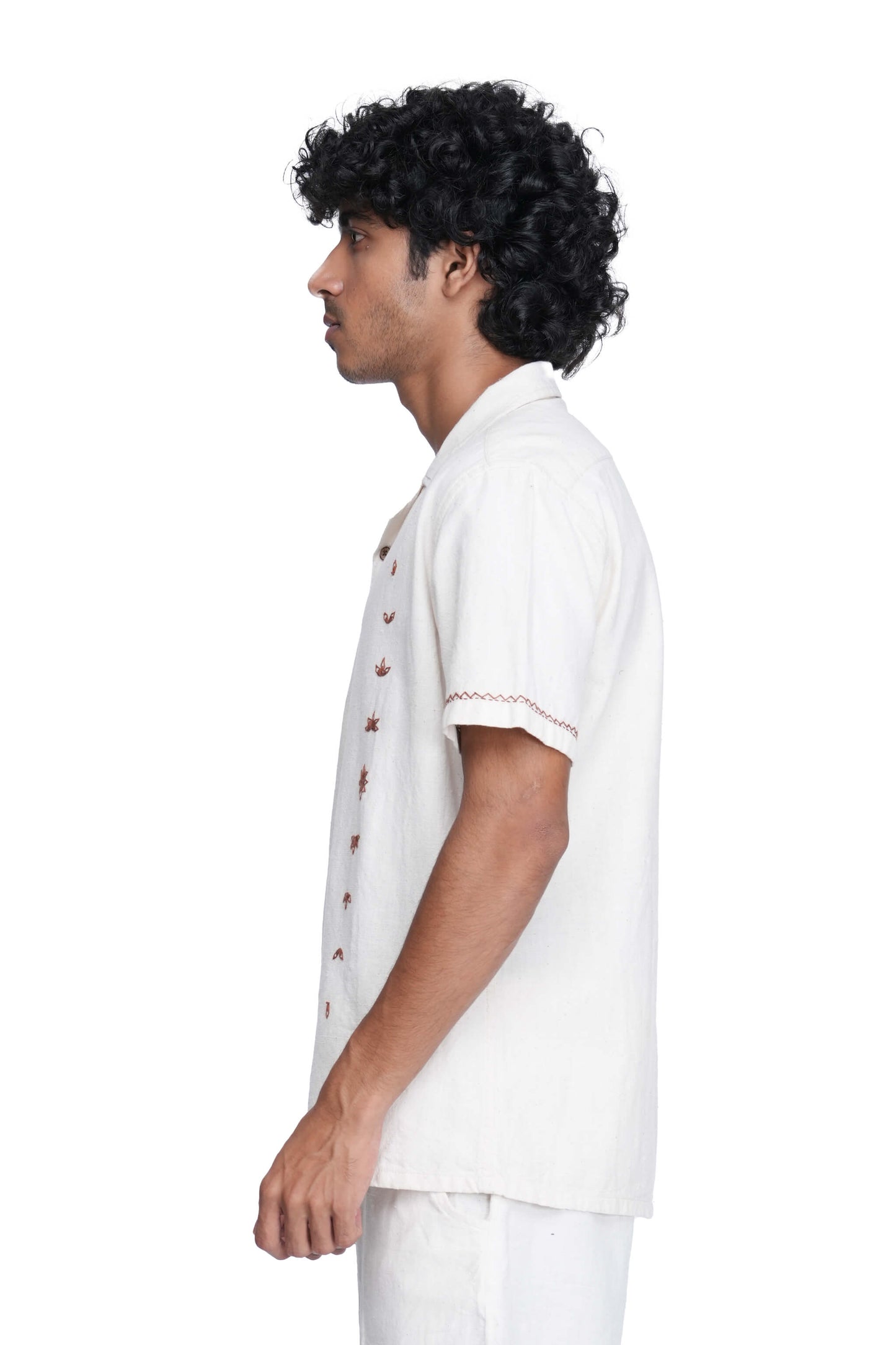 Hand Embroidered Star Anise Minimal Shirt