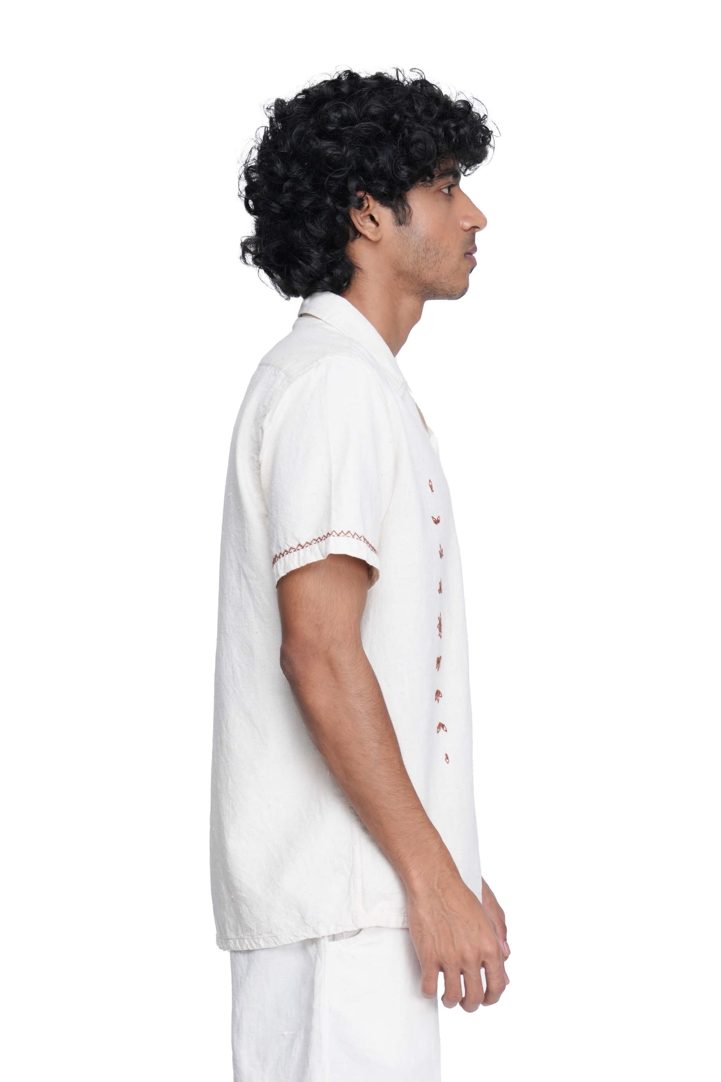 Hand Embroidered Star Anise Minimal Shirt