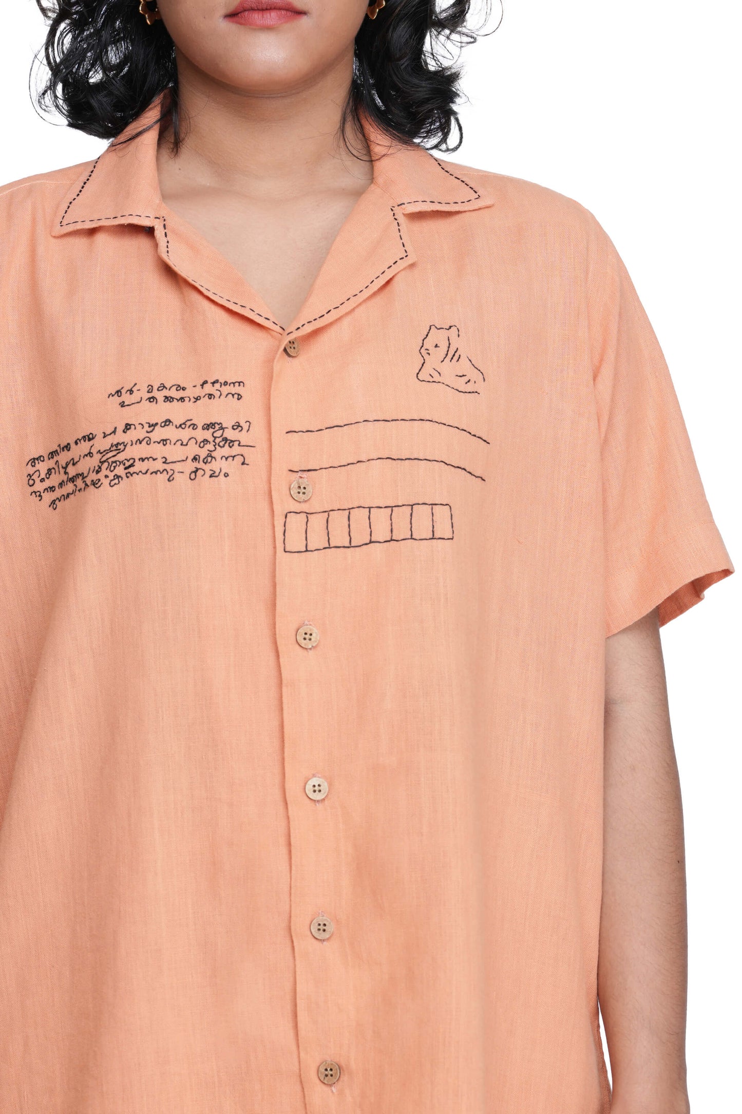 Anchal Kathu Shirt Peach.
