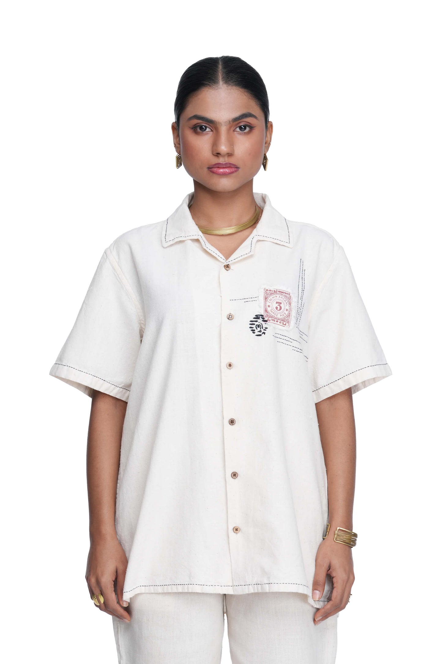 Vintage Stamp Patch Shirt.