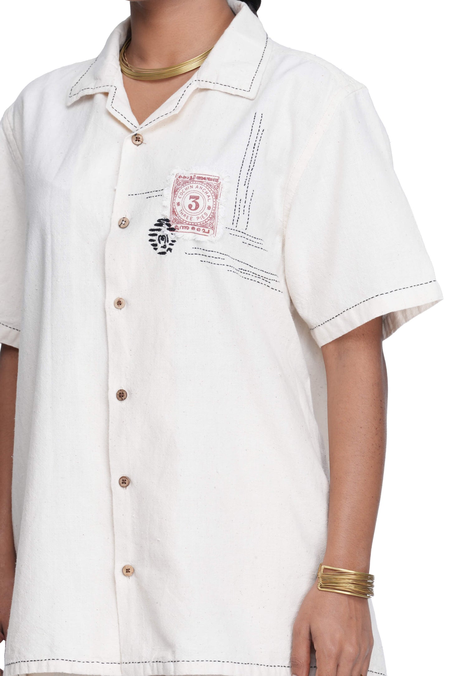 Vintage Stamp Patch Shirt.