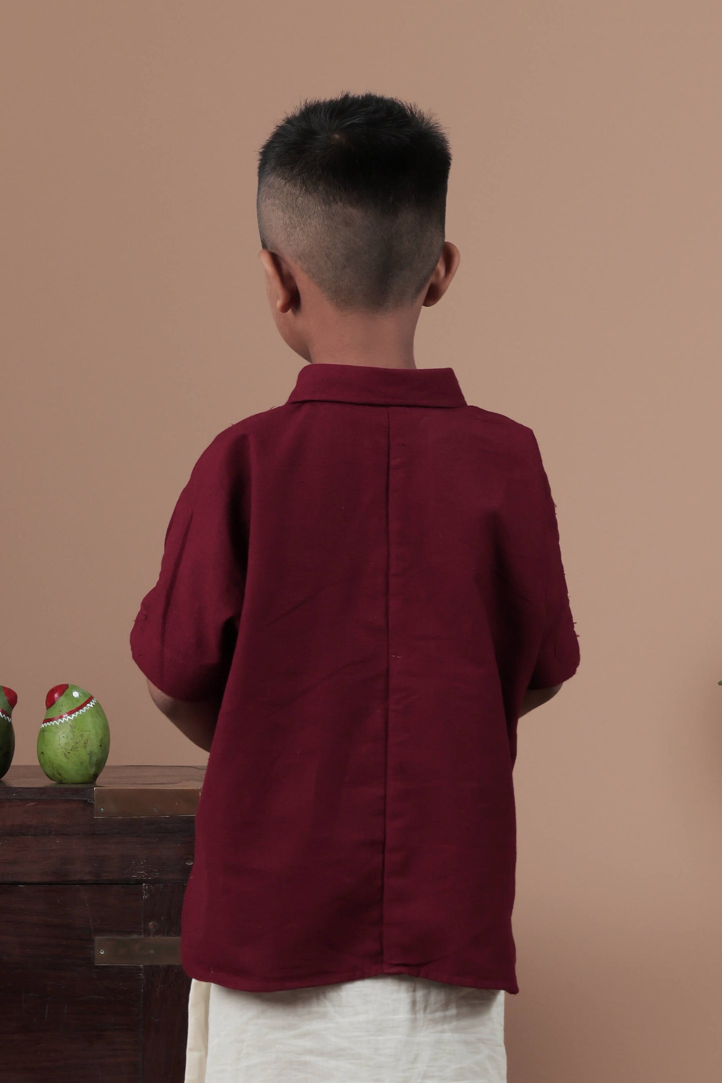 Cross stitch parrot hand embroidery full sleeve shirt for Kids
