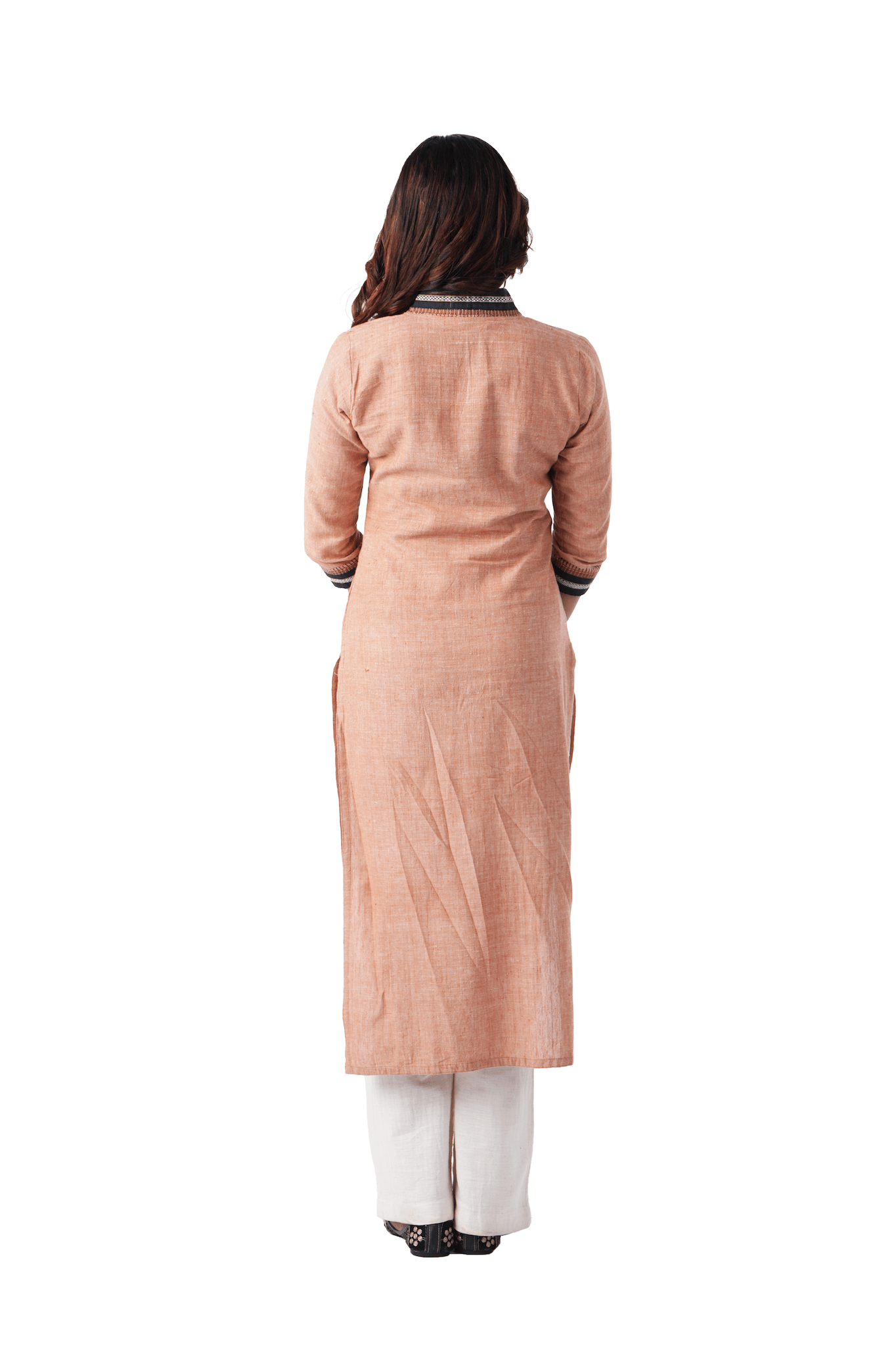 V-Neck Kurta with Kuppadam Border