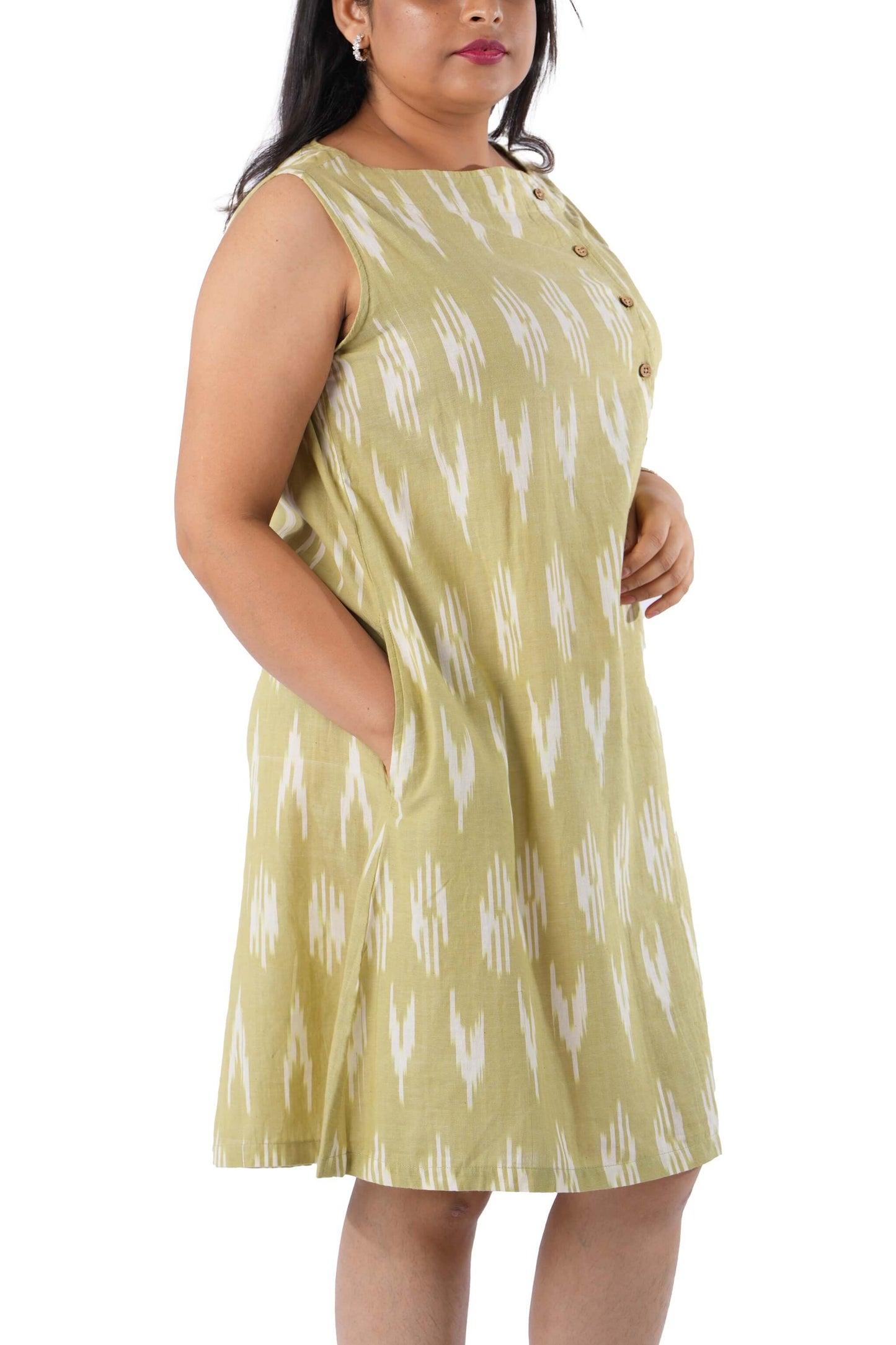 Light Green Ikat Dress