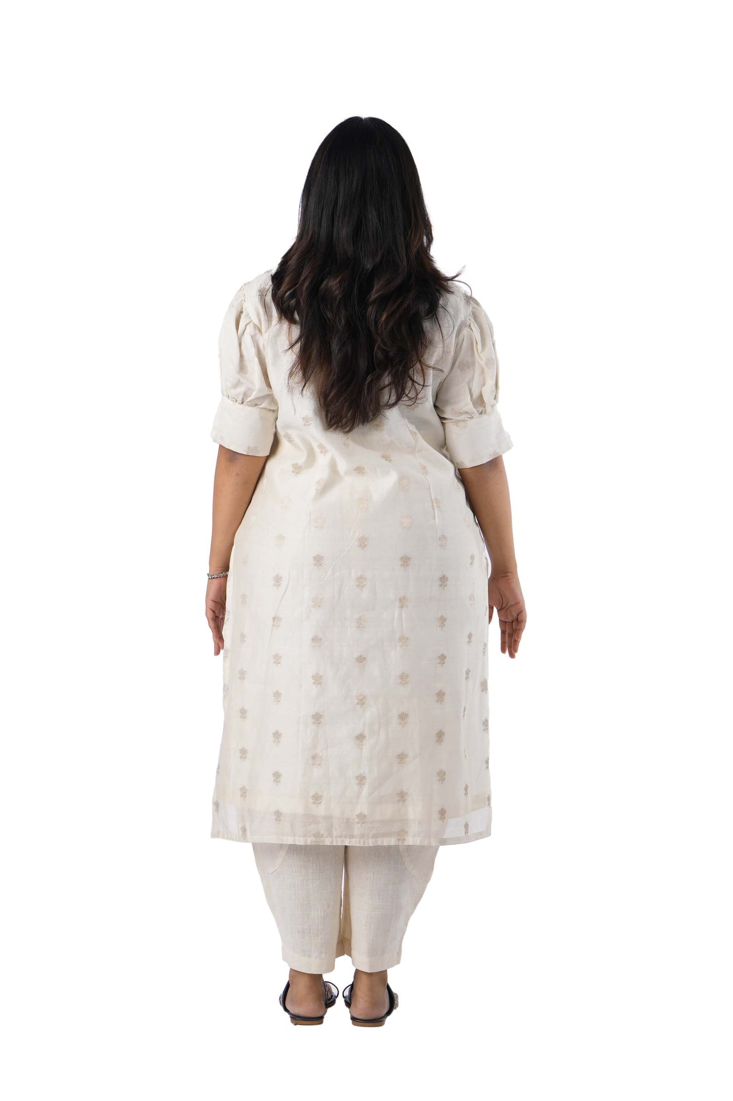 Chanderi Kurta With Puff Sleeve