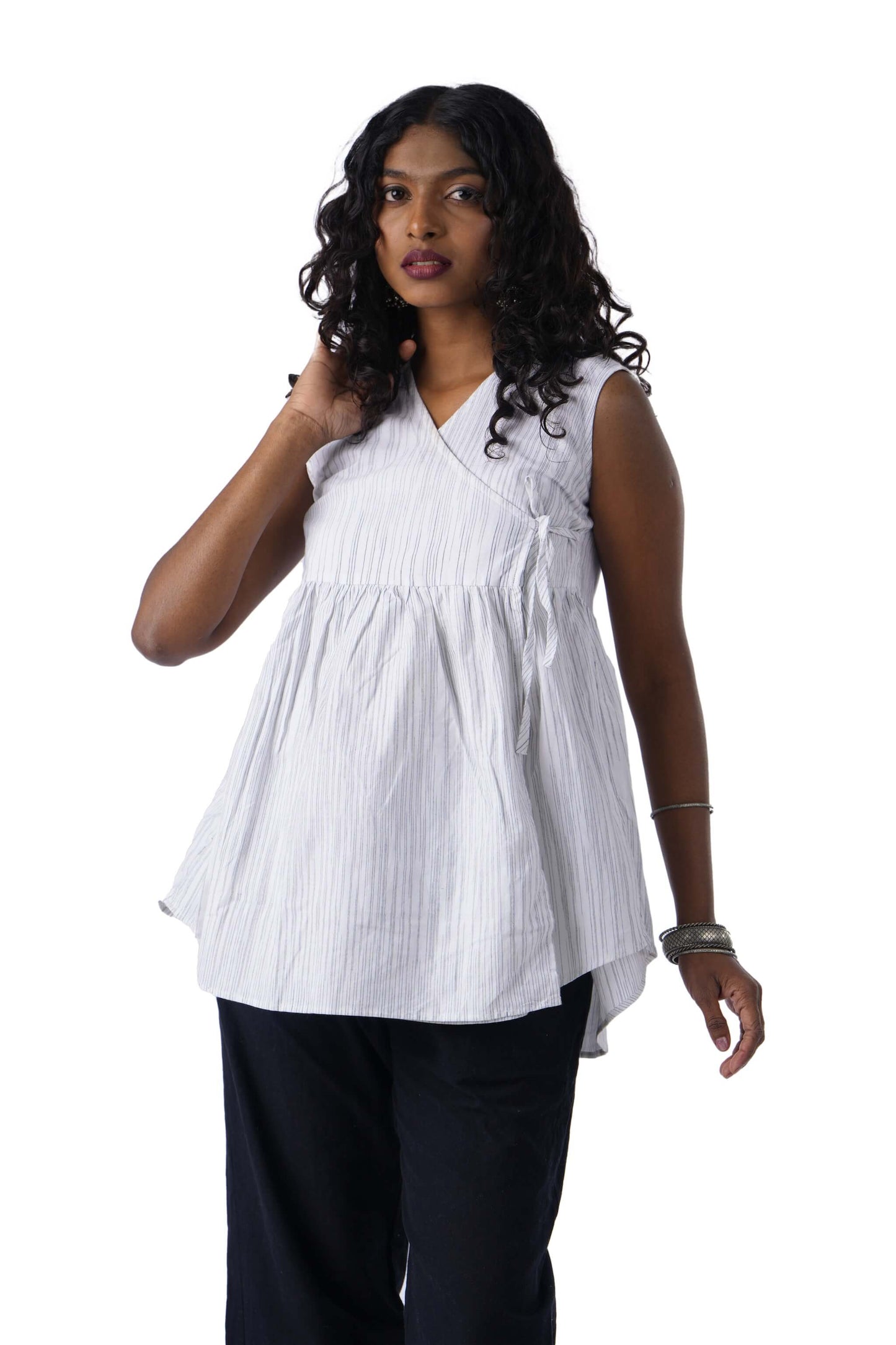 White Wrap Top