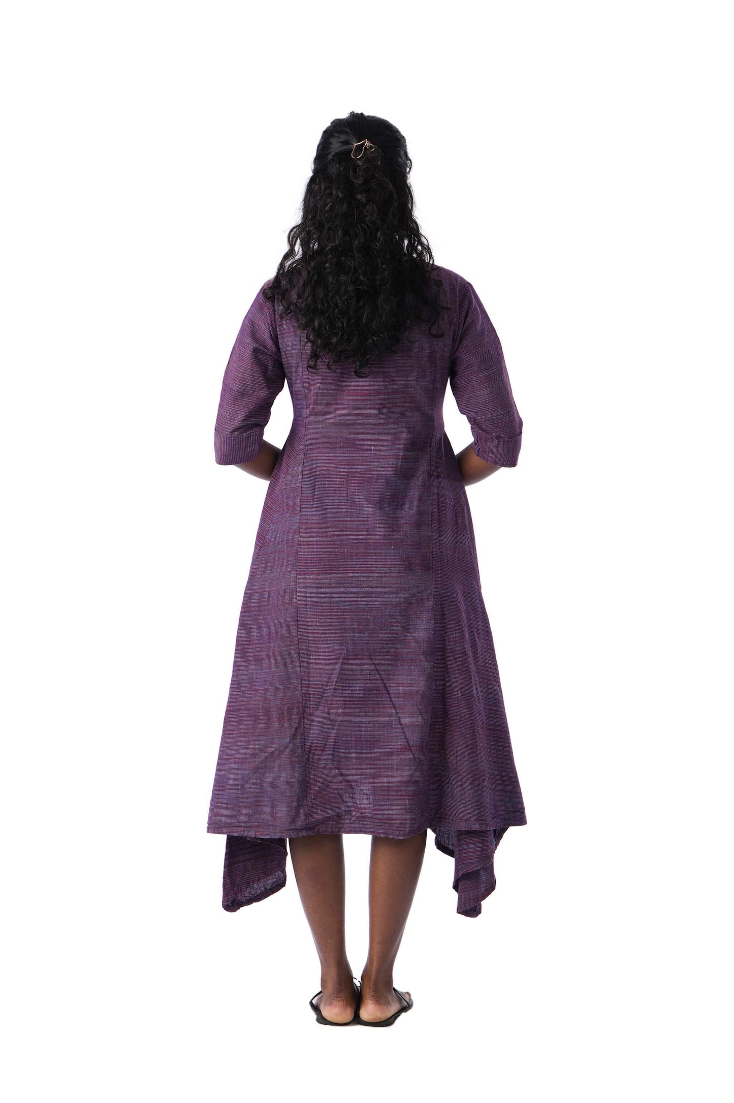 Purple Dress with Face Embroidery