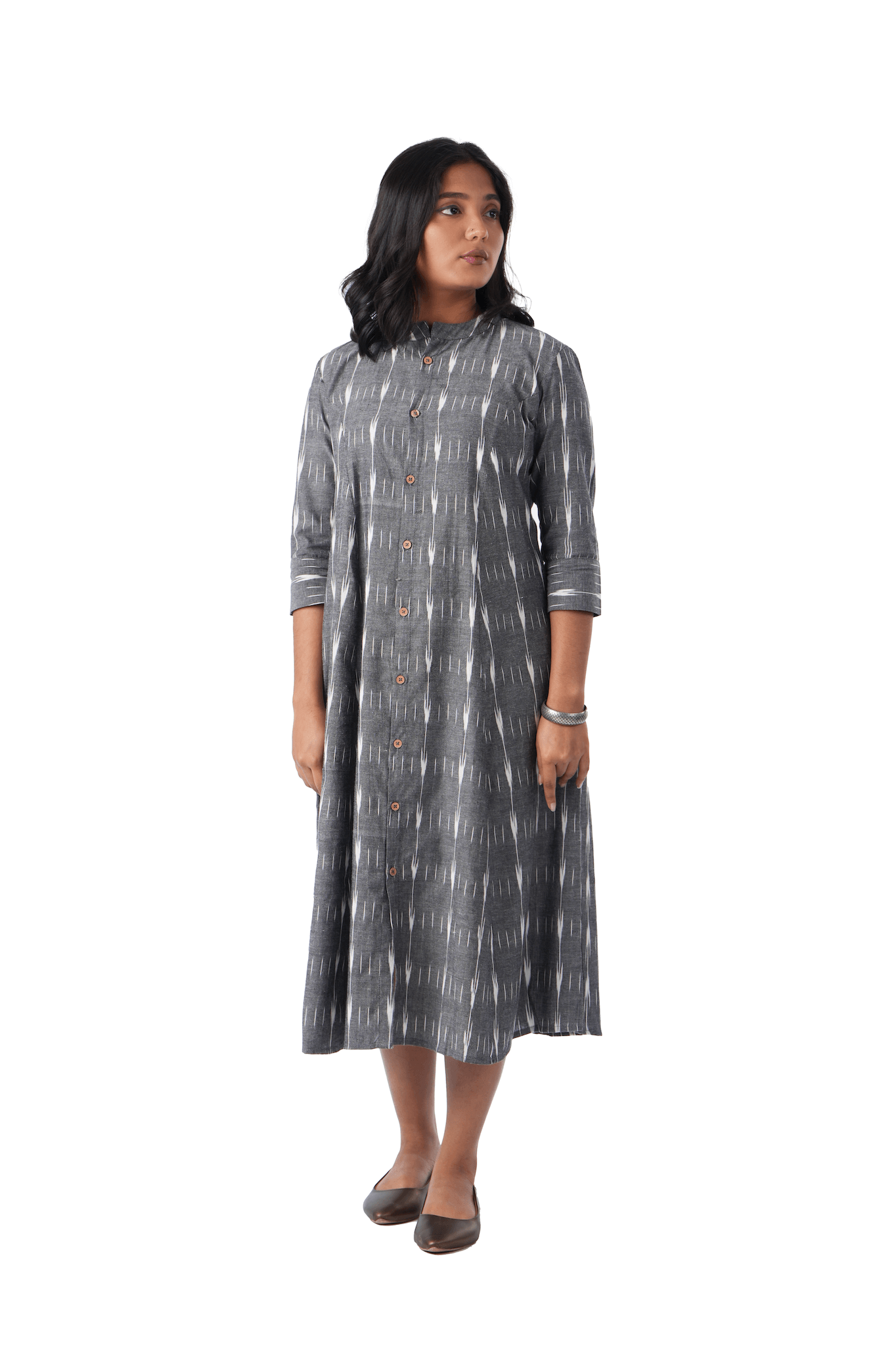 Grey Ikat Kurta Dress