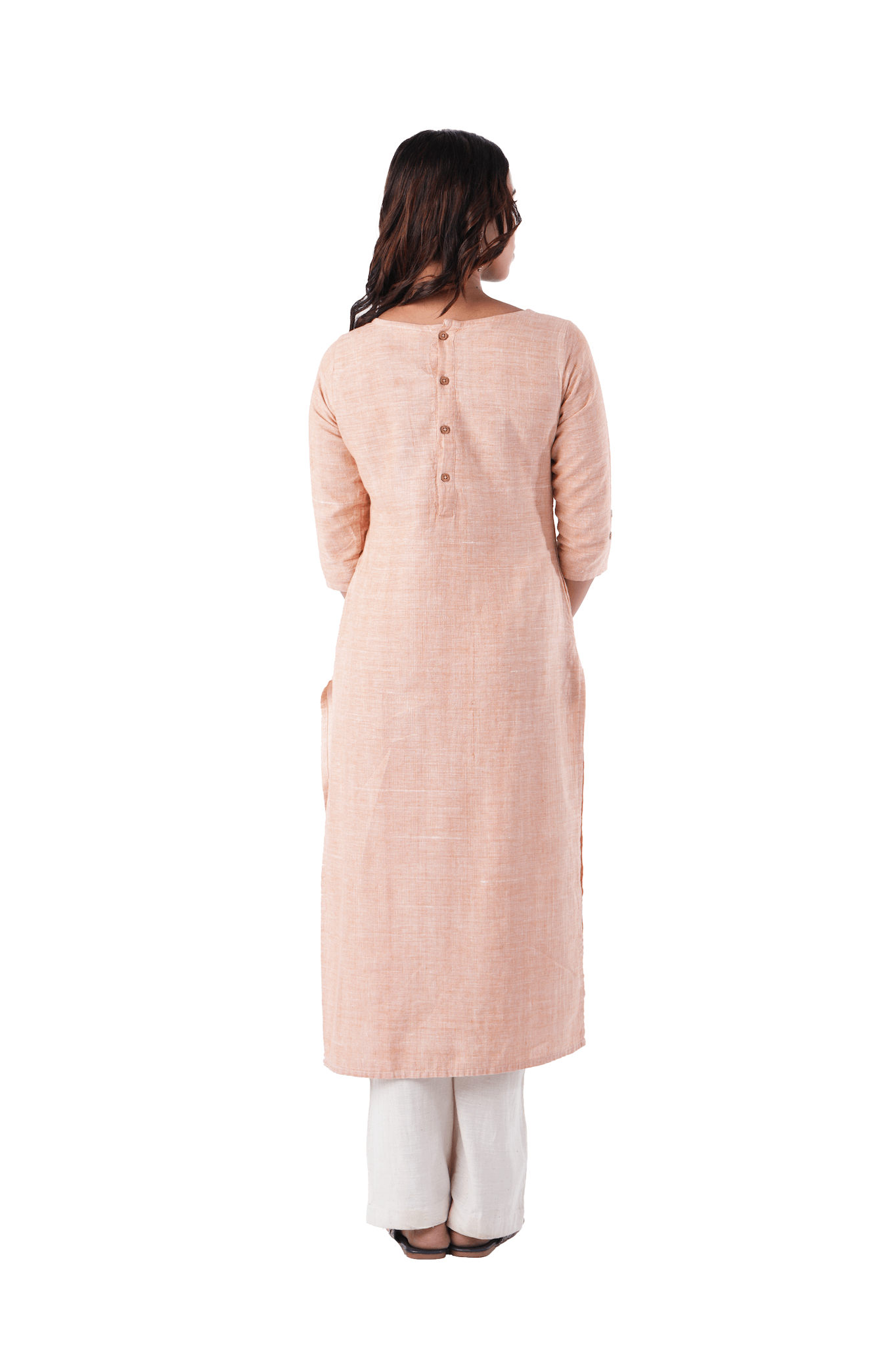 Pink Kurta With Mirror Work