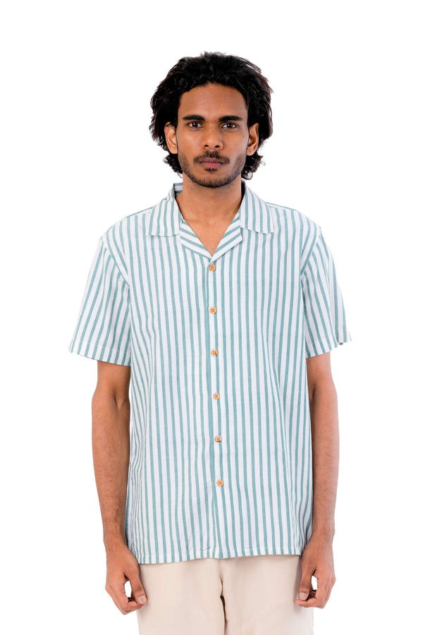 Green Stripes Handloom Shirt