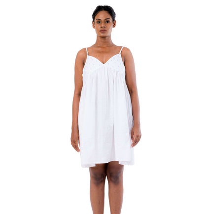 Handloom White Slip Dress