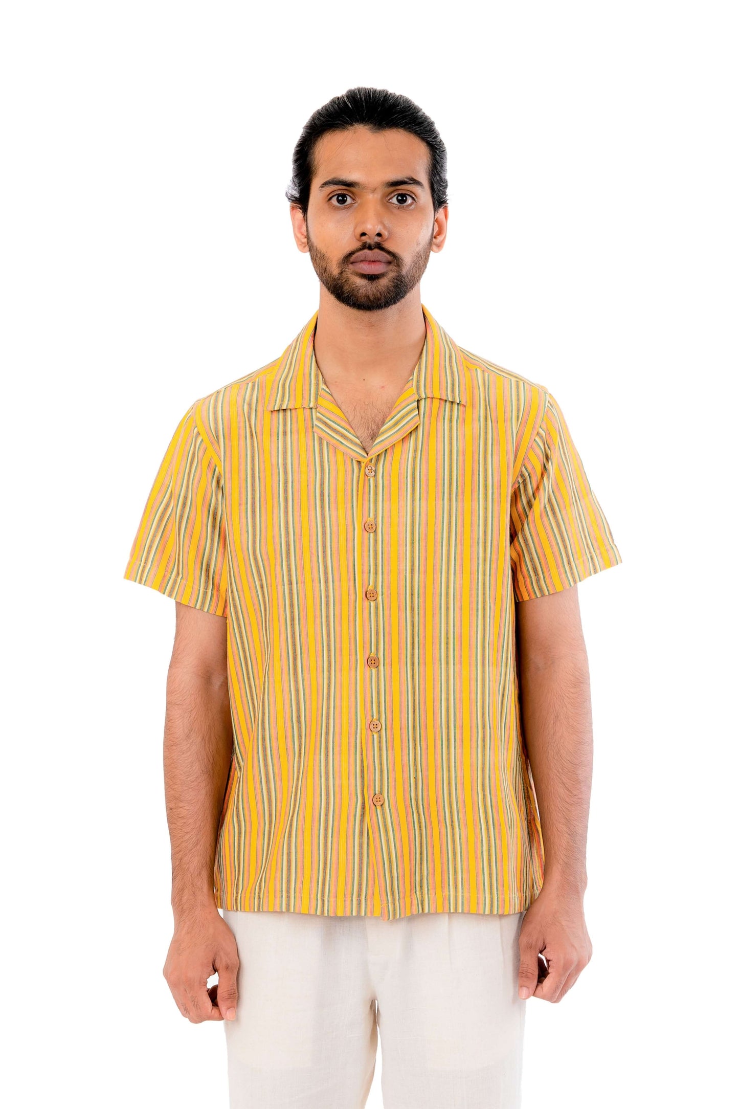 Yellow Stripes Handloom Shirt