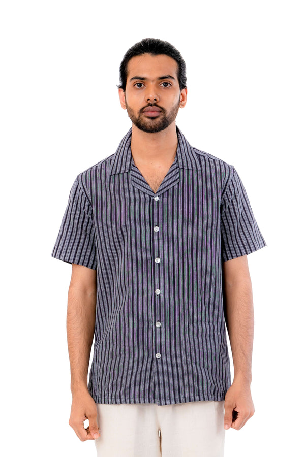 Black Strips Multi lines Handloom Shirt