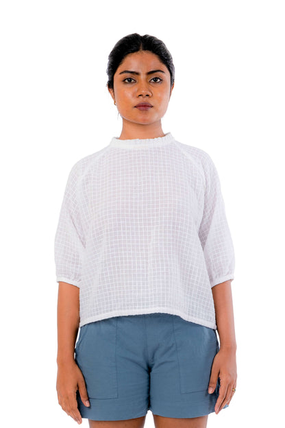 White Handloom Cotton Crepe Tunic