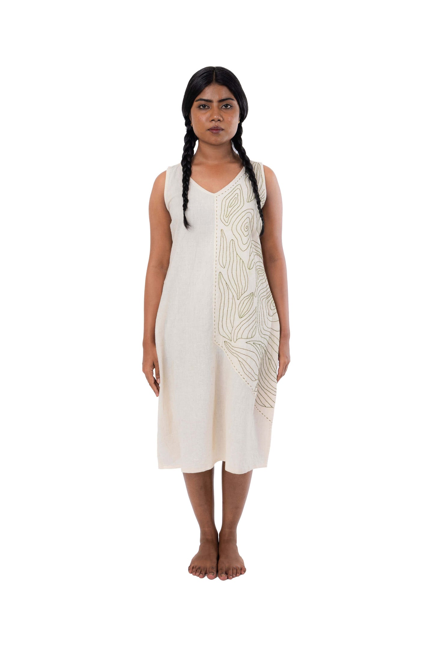 Hand Embroidered Organic Cotton Dress