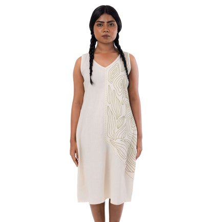 Hand Embroidered Organic Cotton Dress