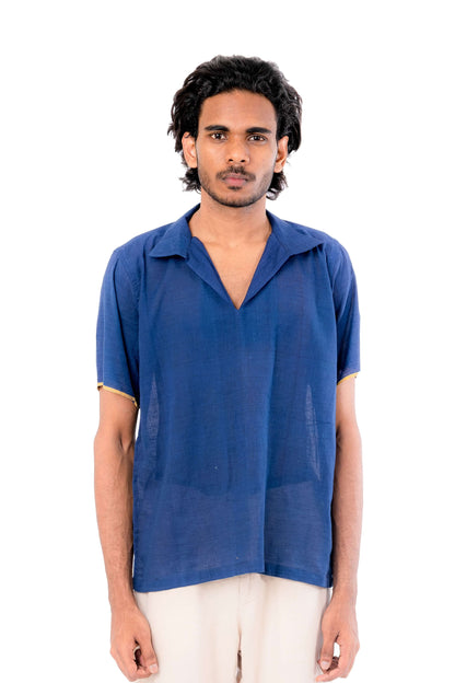 Blue Handloom Short Kurta