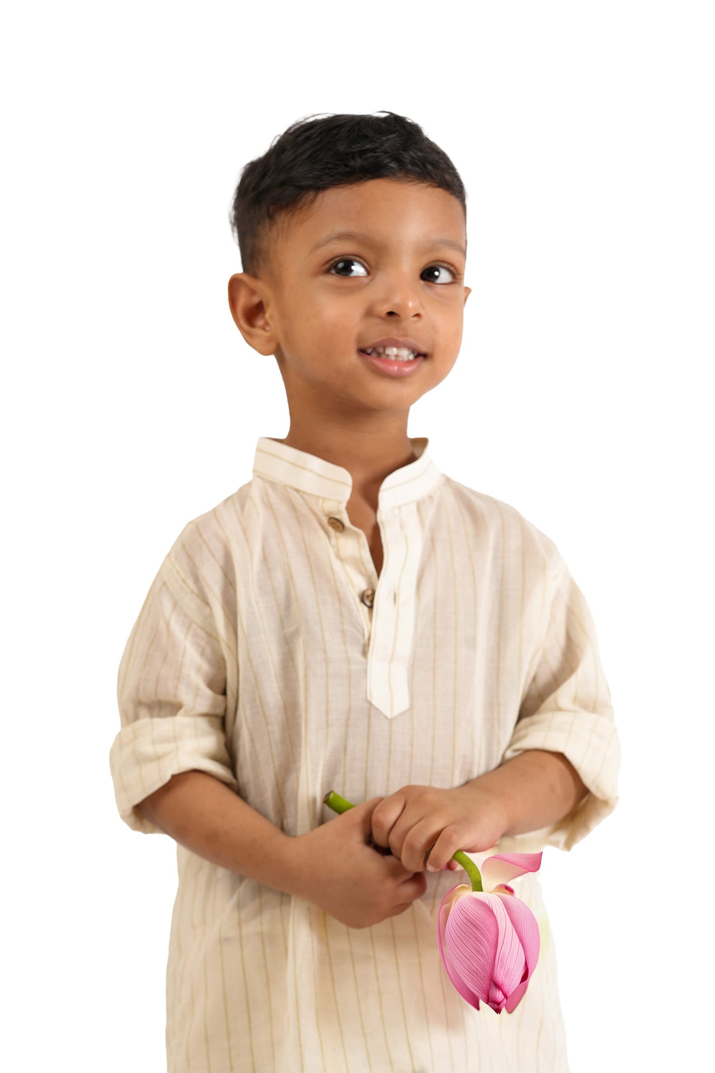 Handloom Cotton Stripes Short Kurta