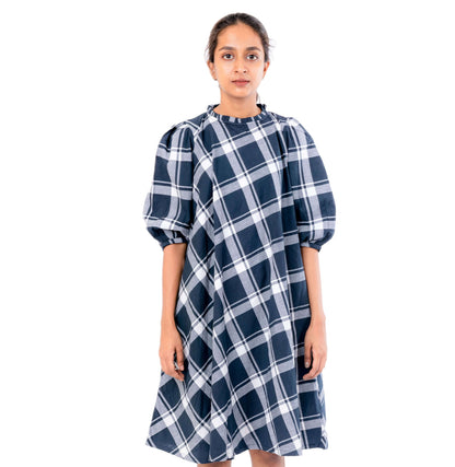 Black & White Handloom Check Dress