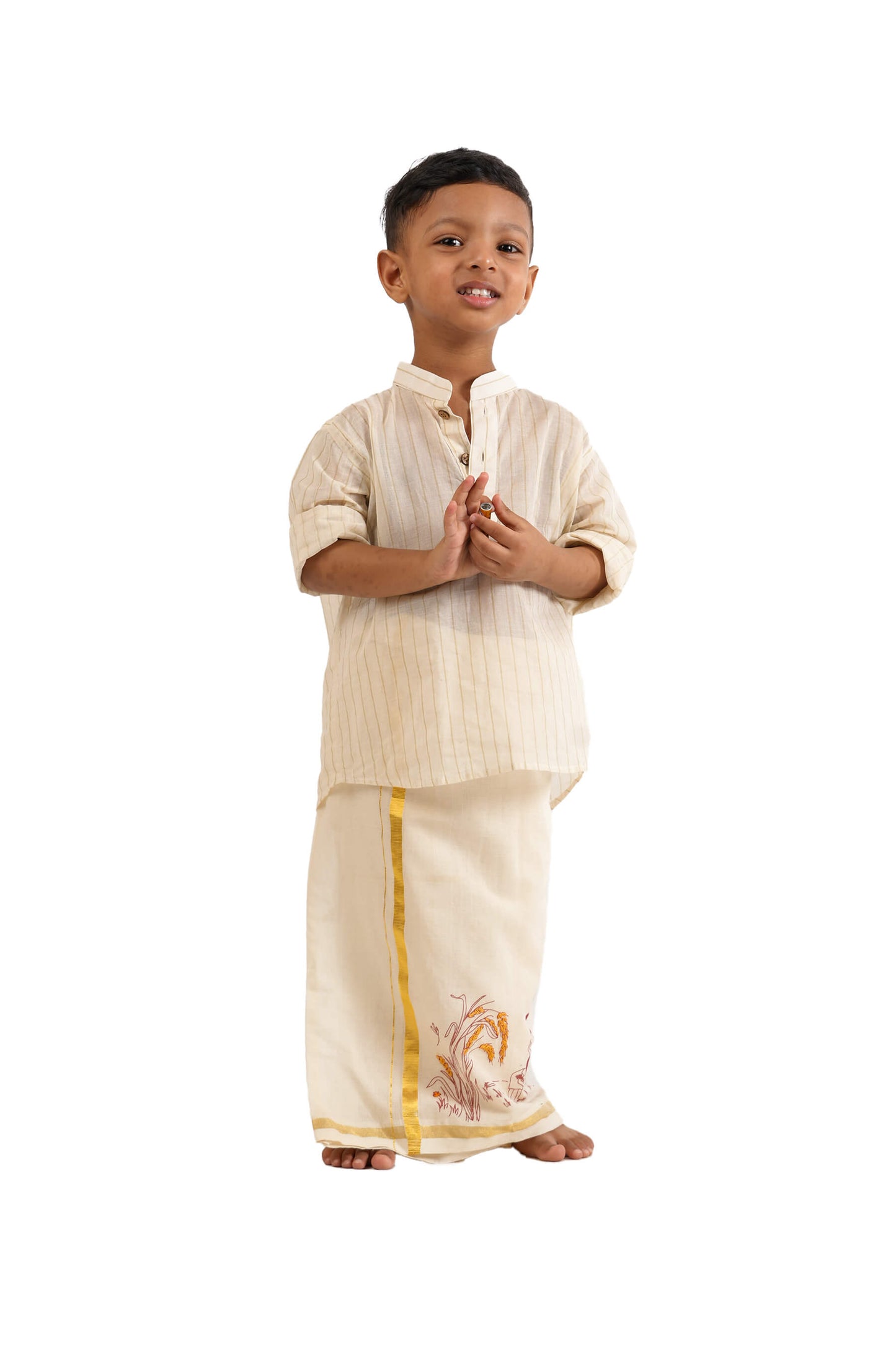 Handloom Cotton Stripes Short Kurta