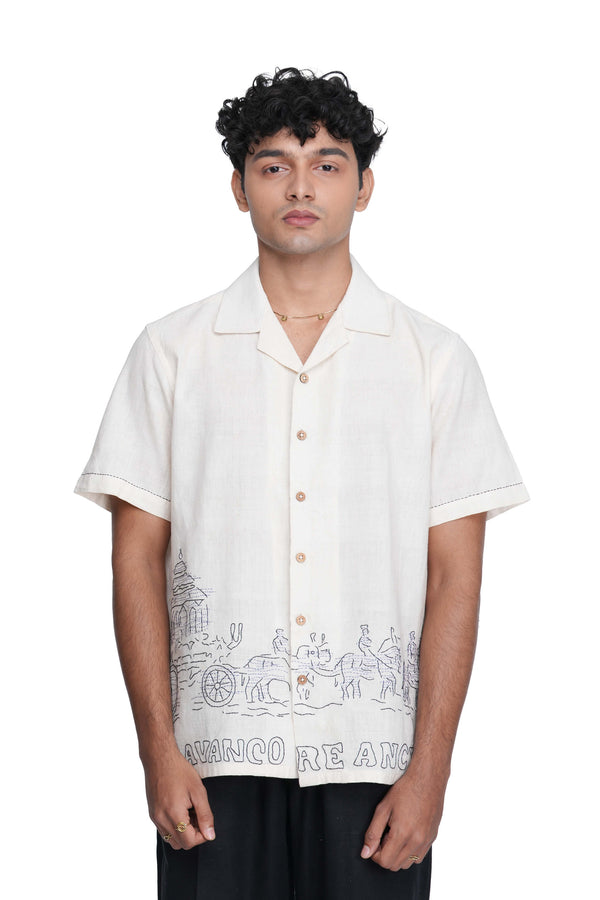 Elephant Cart Stamp Shirt