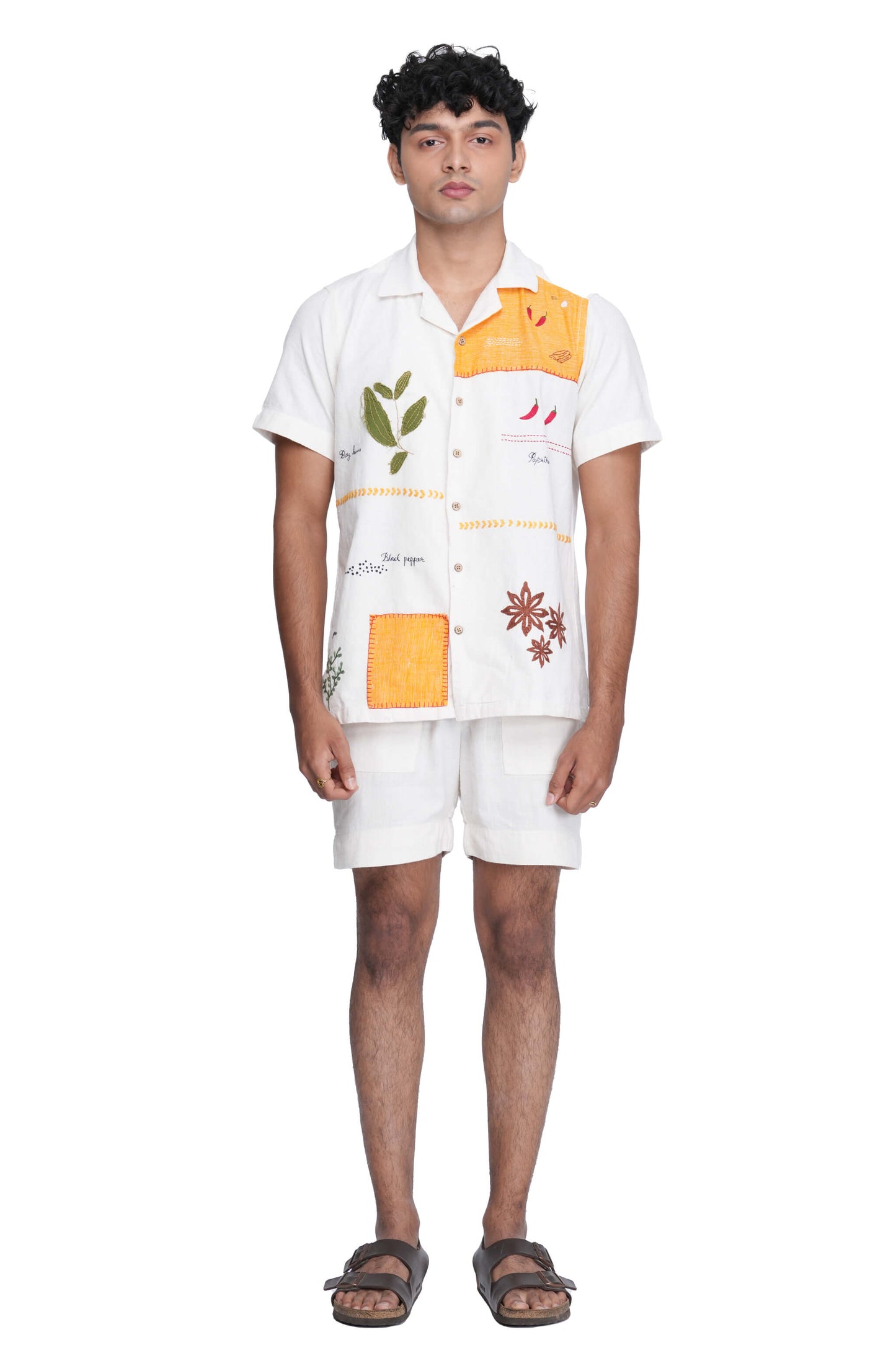 Hand Embroidered Kerala Spice Trail Patch Handloom Unisex Shirt