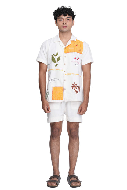 Hand Embroidered Kerala Spice Trail Patch Handloom Unisex Shirt