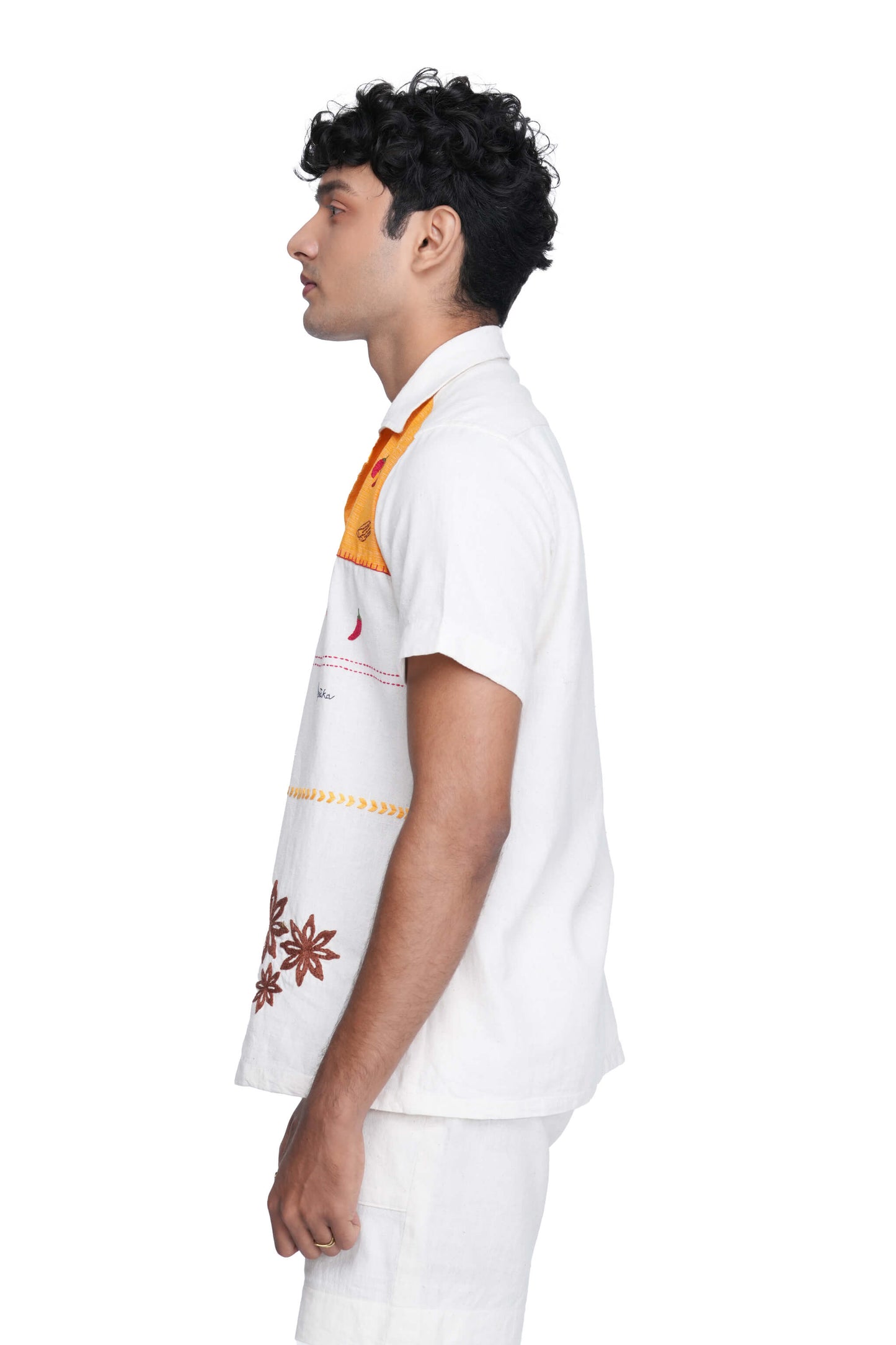 Hand Embroidered Kerala Spice Trail Patch Handloom Unisex Shirt