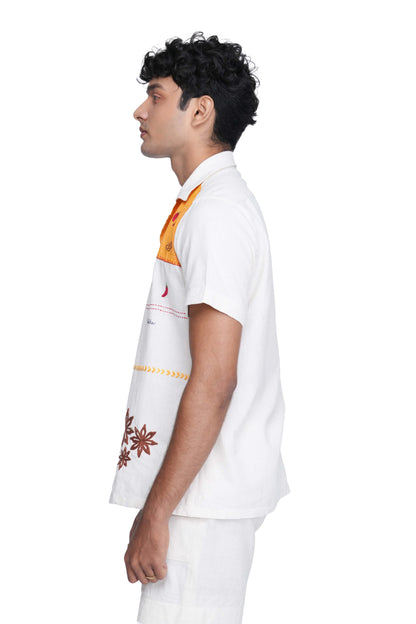 Hand Embroidered Kerala Spice Trail Patch Handloom Unisex Shirt