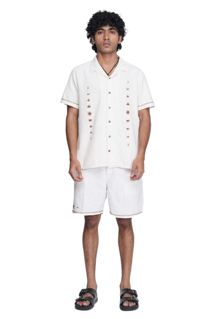 Hand Embroidered Star Anise Minimal Shirt
