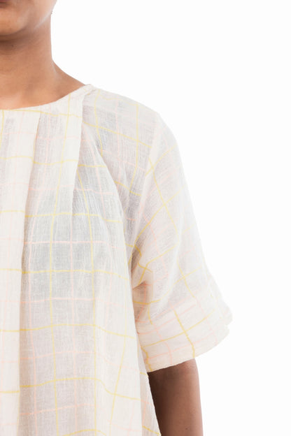 Off White Cotton Crepe Handloom Tunic