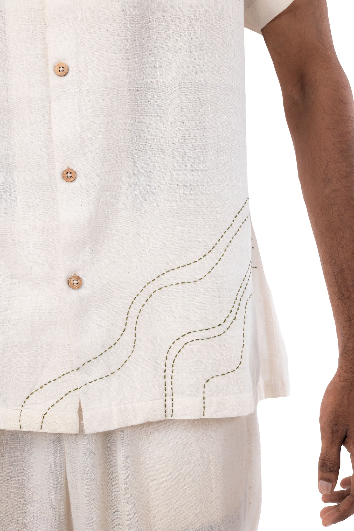 Hand Embroidered Handloom Shirt