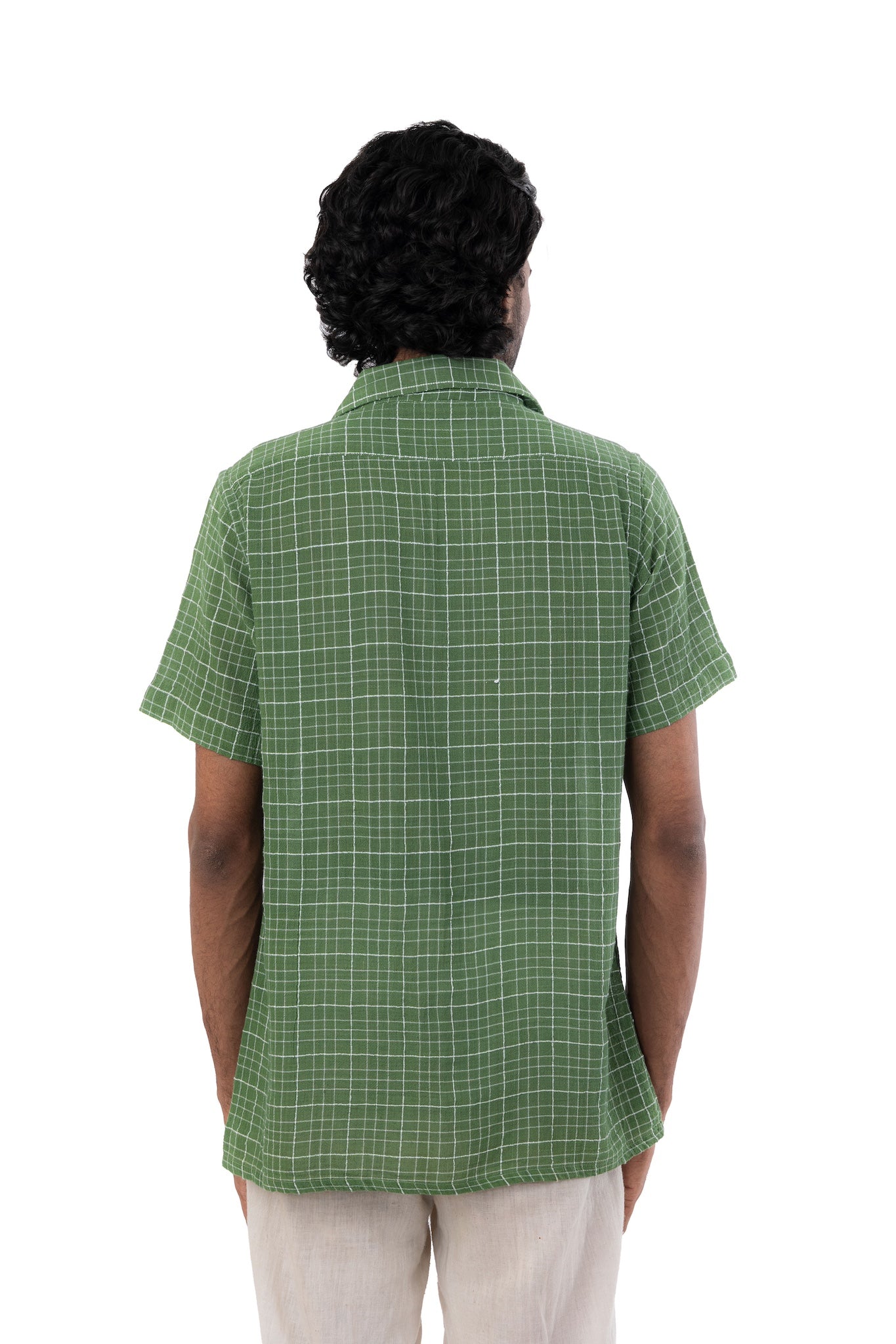 Mirror Work Green Handloom Shirt