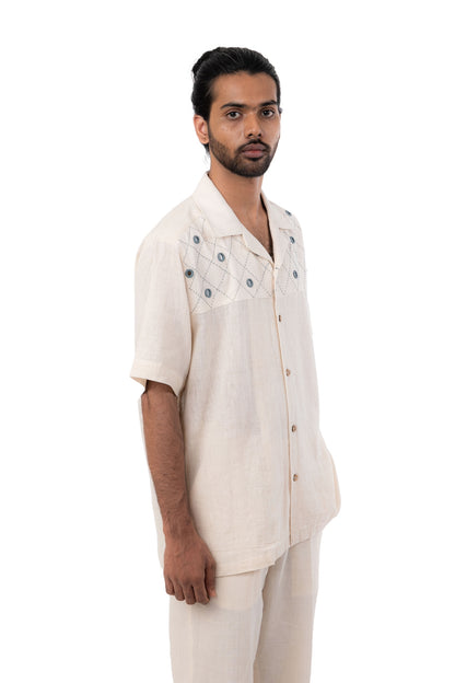 Organic Cotton Mirror Embroidery Shirt