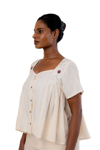 Handloom Organic Cotton Hand Embroidered Tunic