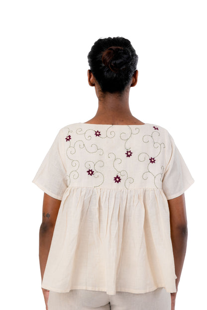 Handloom Organic Cotton Hand Embroidered Tunic