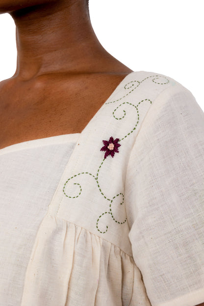 Handloom Organic Cotton Hand Embroidered Tunic