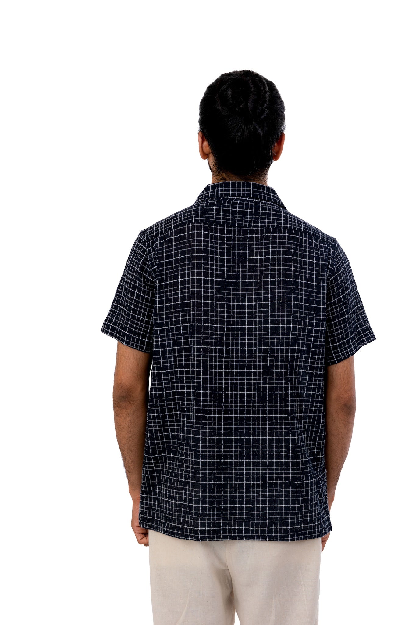 Black with white Check  Handloom shirt