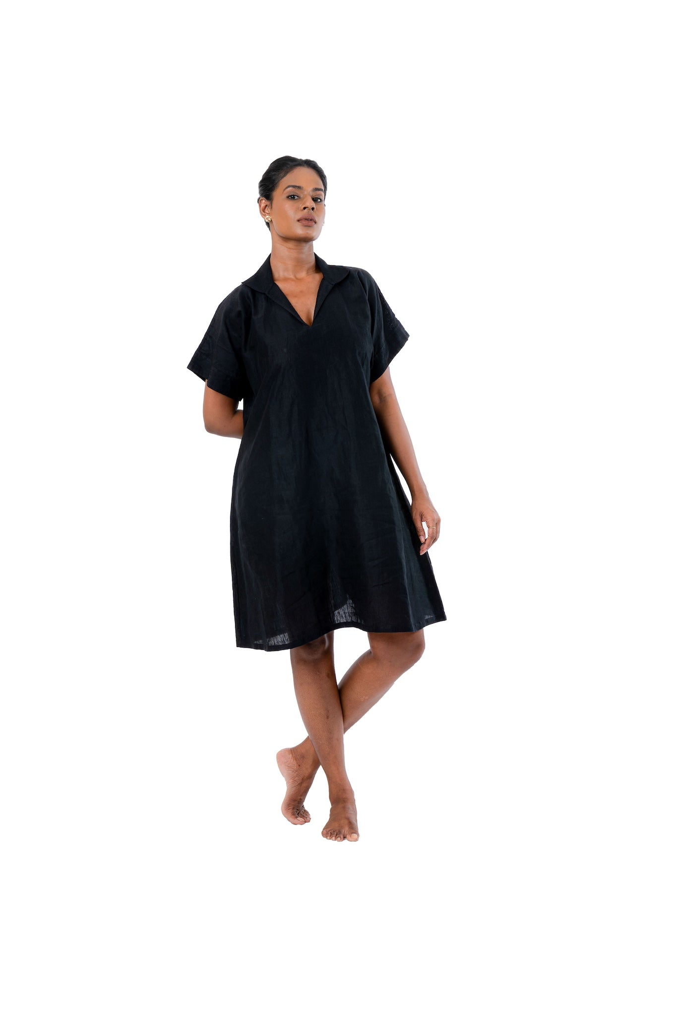 Handloom A-line Linen Dress