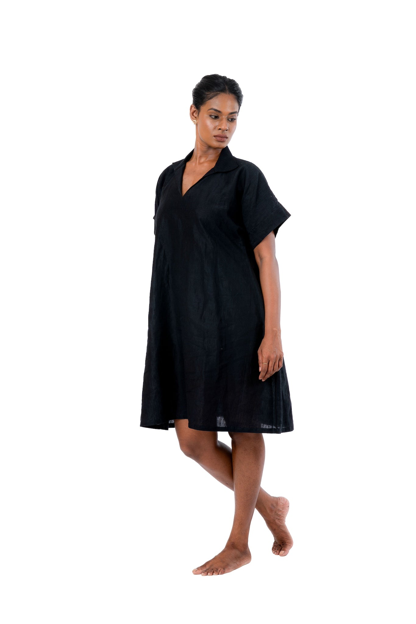 Handloom A-line Linen Dress