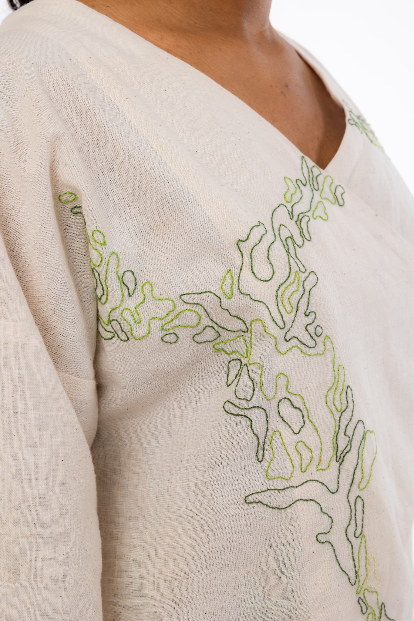 Green Hand Embroidered Tunic