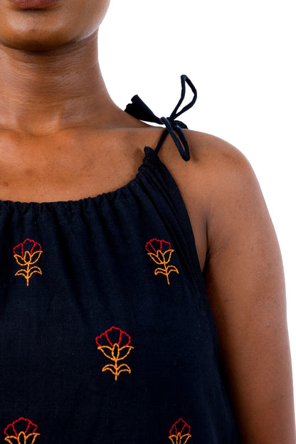 Black Hand Embroidered Dress