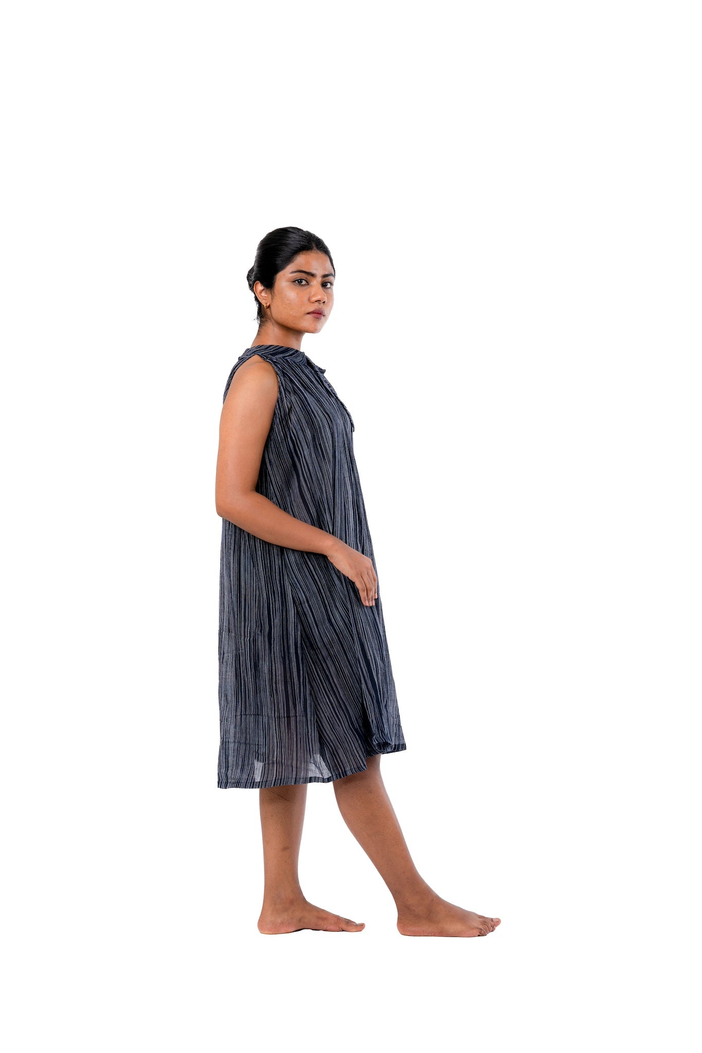 Black Handloom Crepe Dress