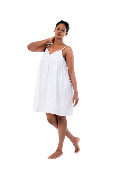 Handloom White Slip Dress