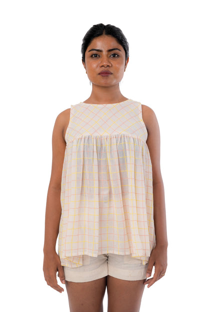 Handloom Cotton Crepe Checks Tunic